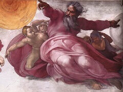 Creation of the Sun, Moon, and Plants by Michelangelo