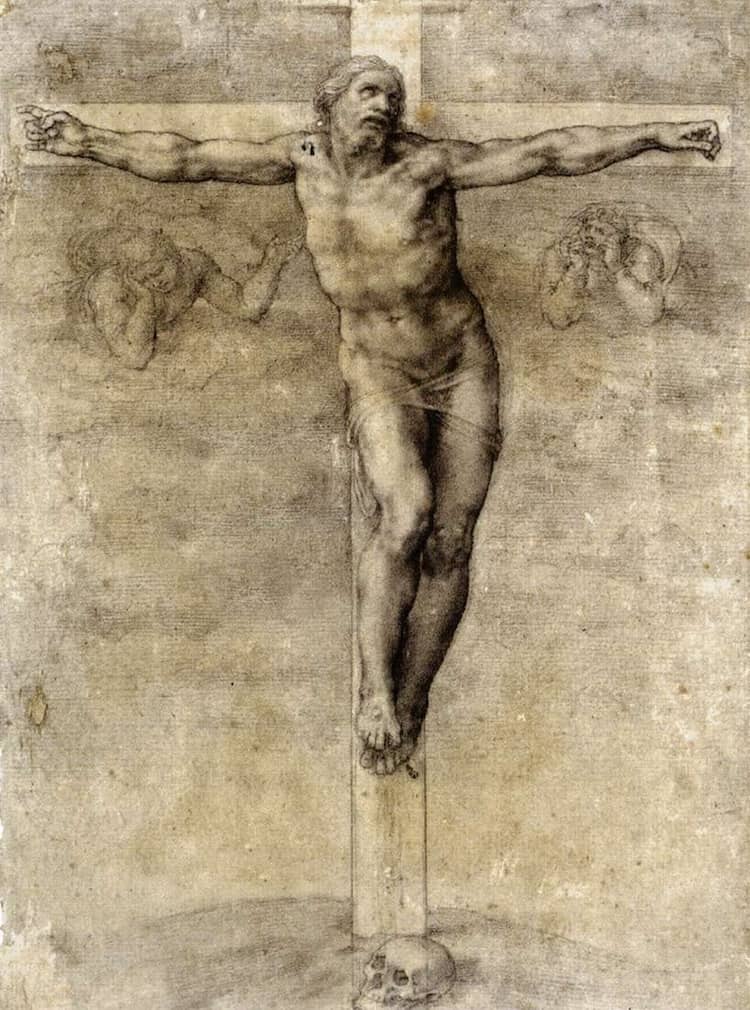 The Crucifixion of Christ Drawing by Michelangelo